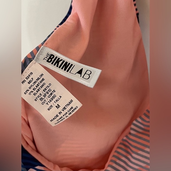 The Bikini Lab Women's Size Medium Plunge Front One-Piece Swimsuit Pink - Picture 7 of 8